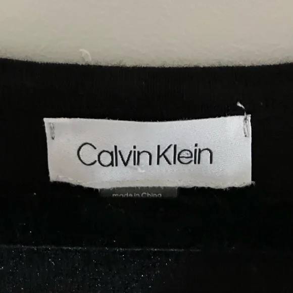 Calvin Klein Black Sweater Dress with Gold Stud Accents - Picture 4 of 6